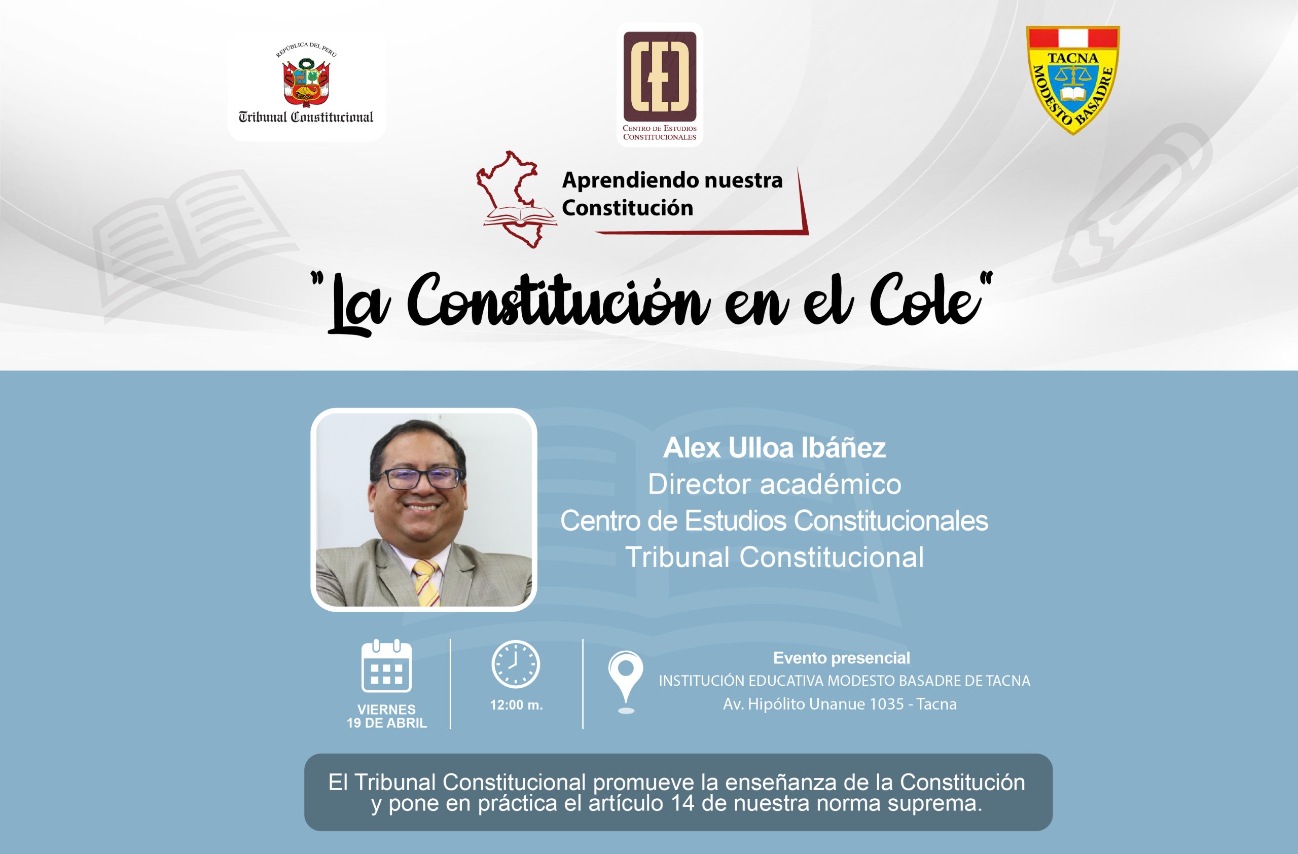 TRIBUNAL CONSTITUCIONAL LANZA LA INICIATIVA ACADÉMICA “APRENDIENDO NUESTRA CONSTITUCIÓN”