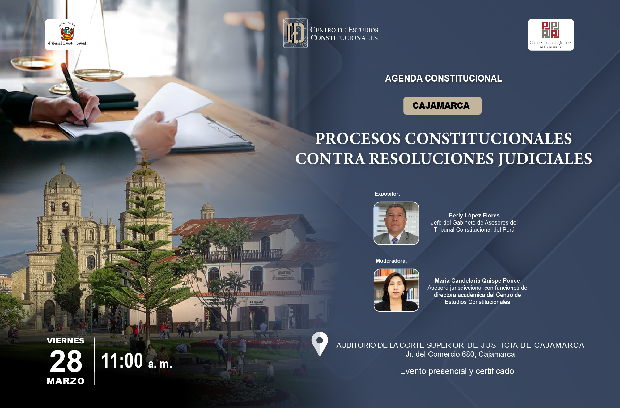 AGENDA CONSTITUCIONAL SOBRE PROCESOS CONSTITUCIONALES CONTRA RESOLUCIONES JUDICIALES REALIZARÁ EL CEC DEL TC EL 28 DE MARZO
