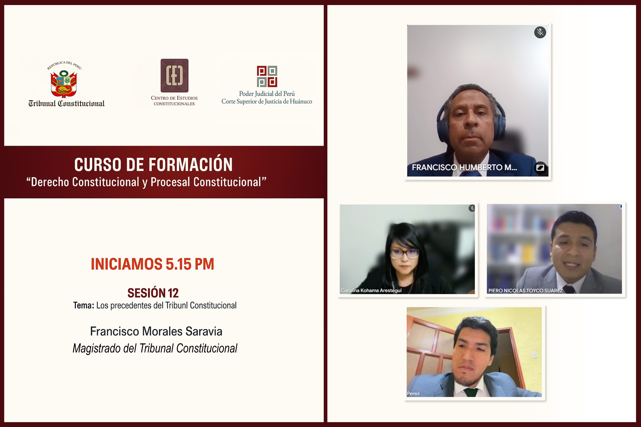 MAGISTRADO DEL TC FRANCISCO MORALES EXPUSO EN CURSO SOBRE DERECHO CONSTITUCIONAL QUE ORGANIZÓ EL CEC Y LA CORTE SUPERIOR DE JUSTICIA DE HUÁNUCO