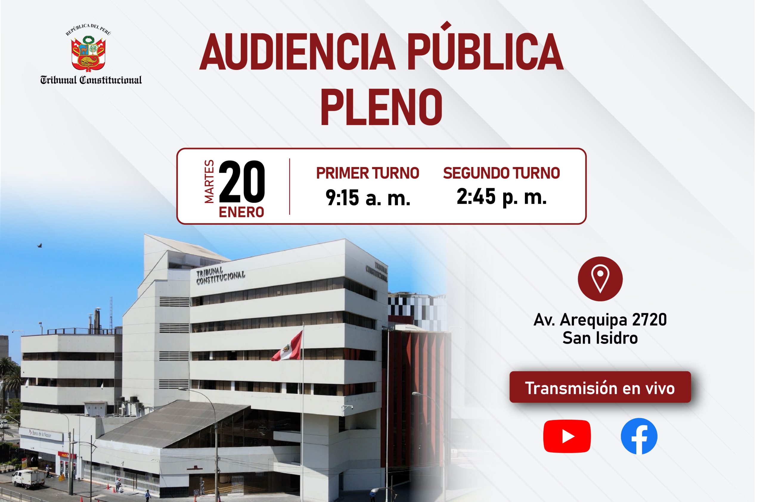 CATORCE CAUSAS SERÁN VISTAS EL MARTES 20 DE ENERO EN AUDIENCIA PÚBLICA DEL PLENO DEL TRIBUNAL CONSTITUCIONAL