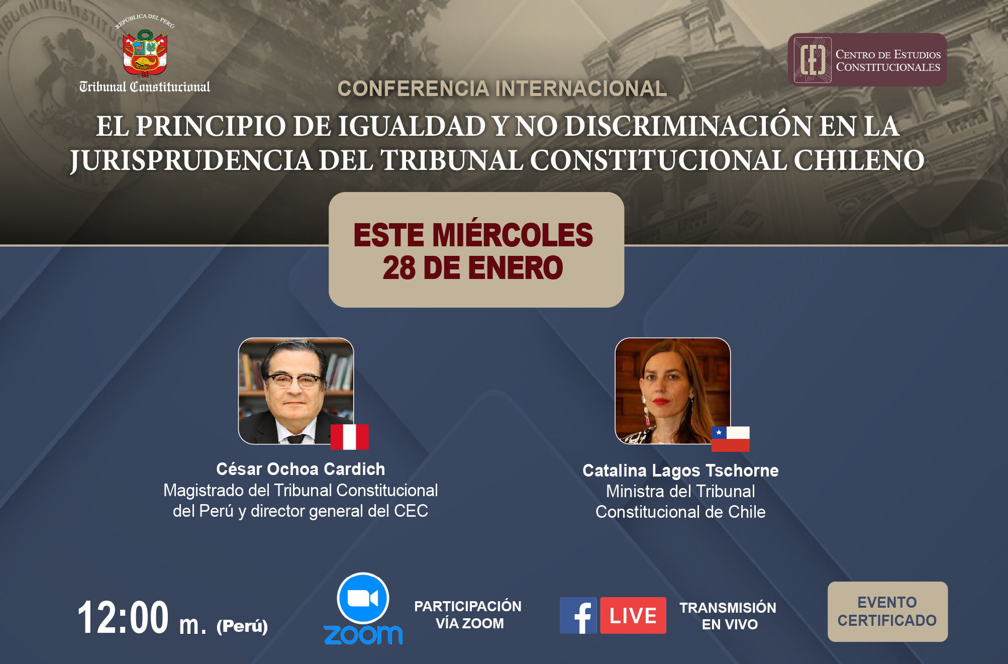 “EL PRINCIPIO DE IGUALDAD Y NO DISCRIMINACIÓN EN LA JURISPRUDENCIA DEL TRIBUNAL CONSTITUCIONAL CHILENO” SERÁ ABORDADO ESTE 28 DE ENERO POR EL CEC DEL TC