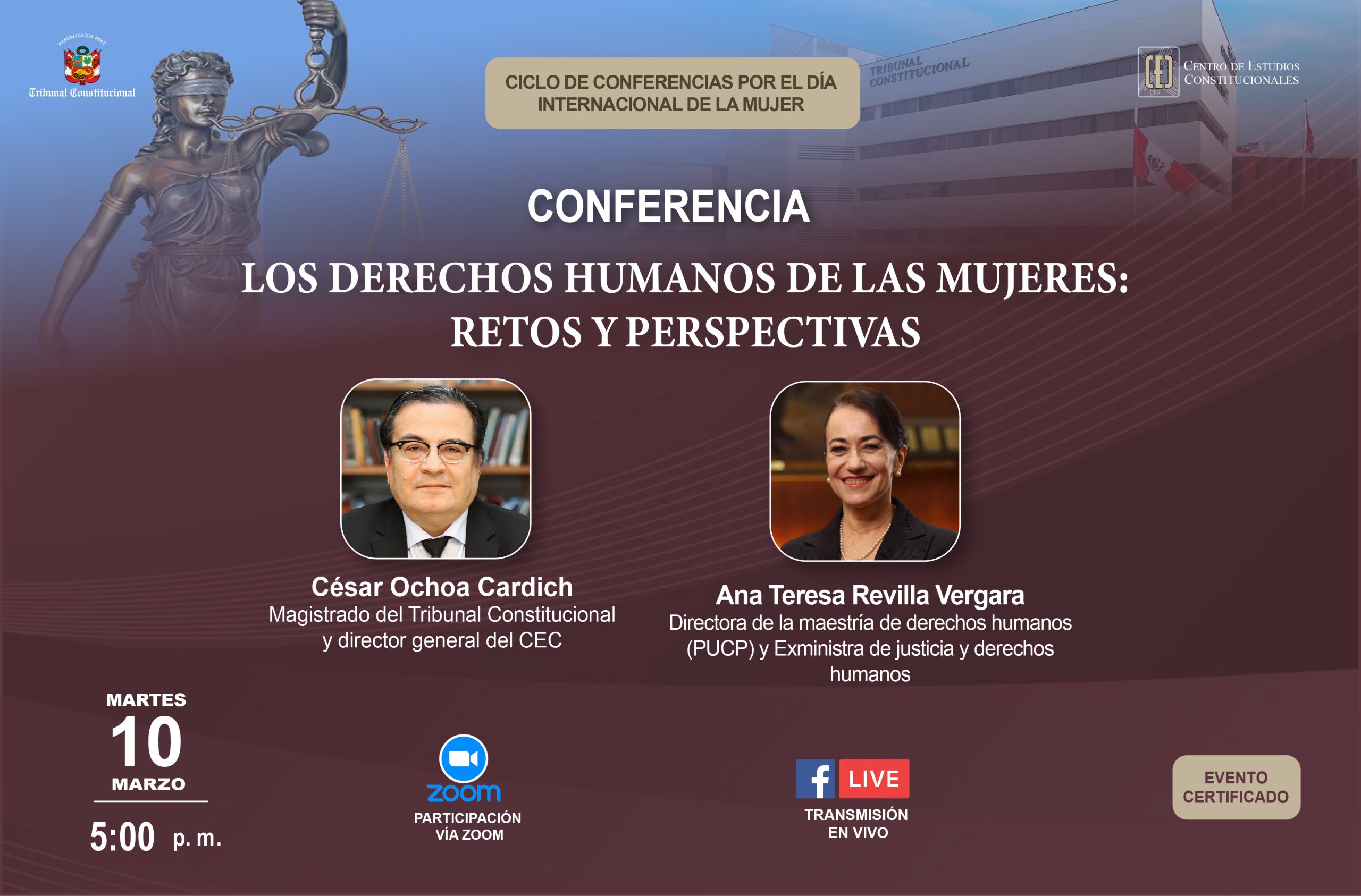 EL 10 DE MARZO SE REALIZARÁ LA CONFERENCIA “LOS DERECHOS HUMANOS DE LAS MUJERES: RETOS Y PERSPECTIVAS”