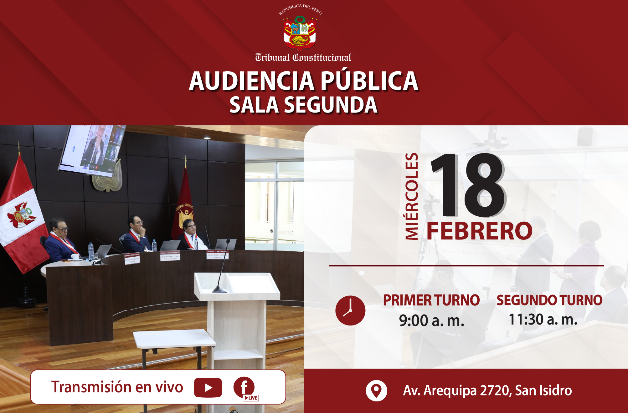 SALA SEGUNDA DEL TRIBUNAL CONSTITUCIONAL VERÁ 52 CAUSAS EN AUDIENCIA PÚBLICA EL MIÉRCOLES 18 DE FEBRERO