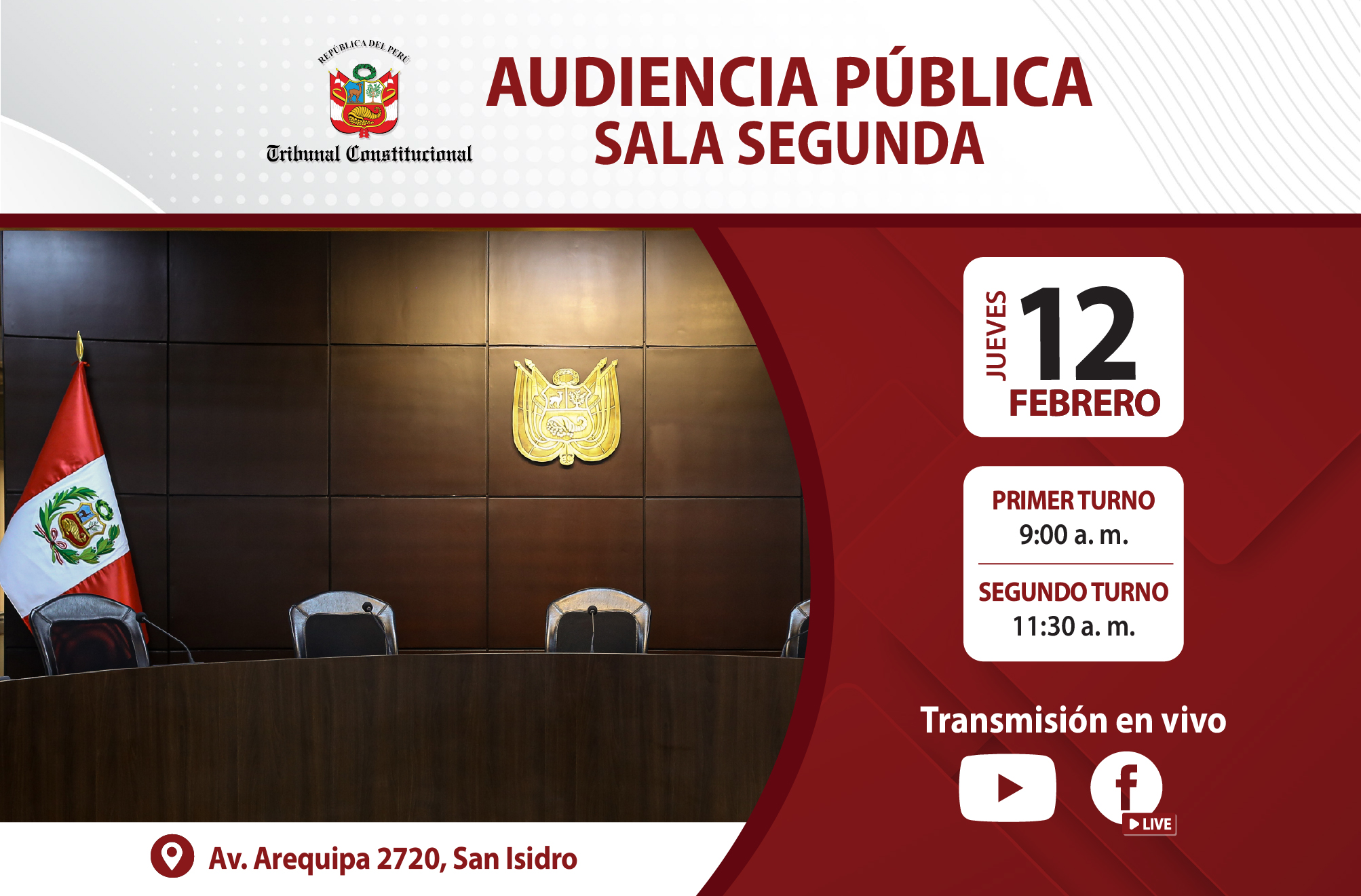 EL PRÓXIMO JUEVES 12 DE FEBRERO SESIONARÁ EN AUDIENCIA PÚBLICA LA SALA SEGUNDA DEL TRIBUNAL CONSTITUCIONAL Y VERÁ 50 CAUSAS