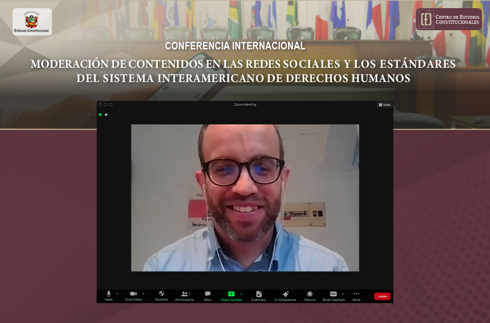 LA MODERACIÓN DE CONTENIDOS EN LAS REDES SOCIALES Y LOS ESTÁNDARES DEL SISTEMA INTERAMERICANO DE DERECHOS HUMANOS ABORDÓ CONFERENCIA DEL TC