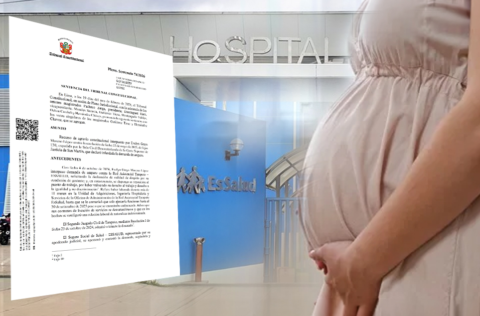 TRIBUNAL CONSTITUCIONAL ORDENA A ESSALUD REPONER A LOCADORA DE SERVICIOS DESPEDIDA POR ESTAR EMBARAZADA