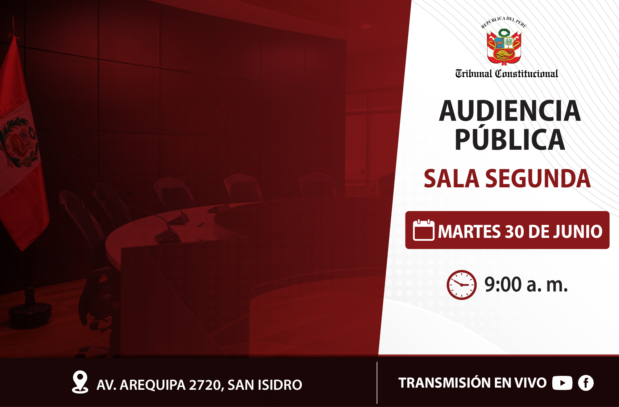 SALA SEGUNDA DEL TRIBUNAL CONSTITUCIONAL SESIONARÁ EL MARTES 30 DE JUNIO Y VERÁ 45 PROCESOS CONSTITUCIONALES