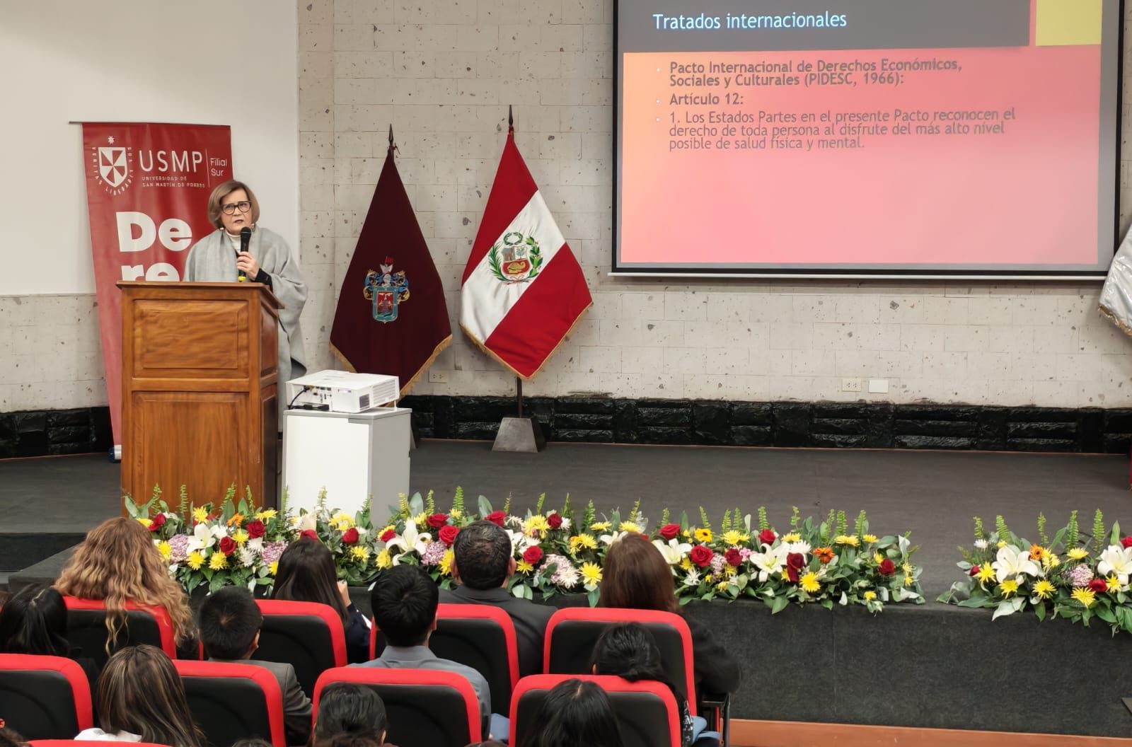MAGISTRADA DEL TC LUZ PACHECO DISERTÓ SOBRE EL DERECHO A LA SALUD EN LA JURISPRUDENCIA DEL TRIBUNAL CONSTITUCIONAL EN CONFERENCIA EN LA USMP DE AREQUIPA