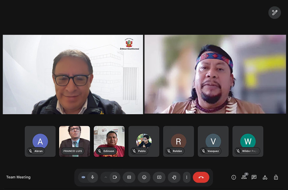 MAGISTRADO DEL TC GUSTAVO GUTIÉRREZ TICSE SOSTUVO REUNION DE TRABAJO VIRTUAL CON LOS LIDERES DE LA COMUNIDAD INDÍGENA SECOYA