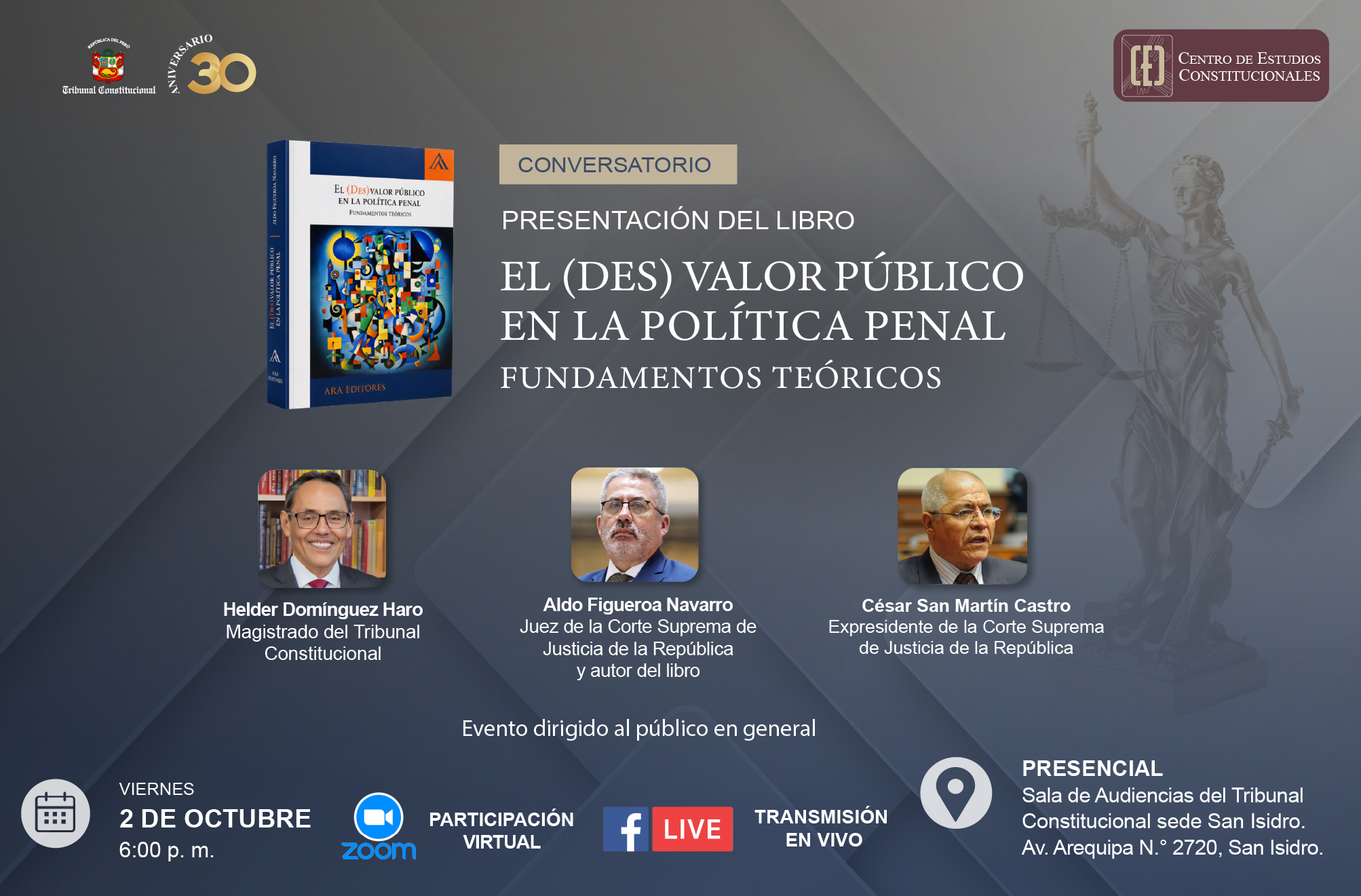 EL VIERNES 2 DE OCTUBRE SERÁ EL CONVERSATORIO-PRESENTACIÓN DEL LIBRO «EL (DES)VALOR PÚBLICO EN LA POLÍTICA PENAL. FUNDAMENTOS TEÓRICOS»