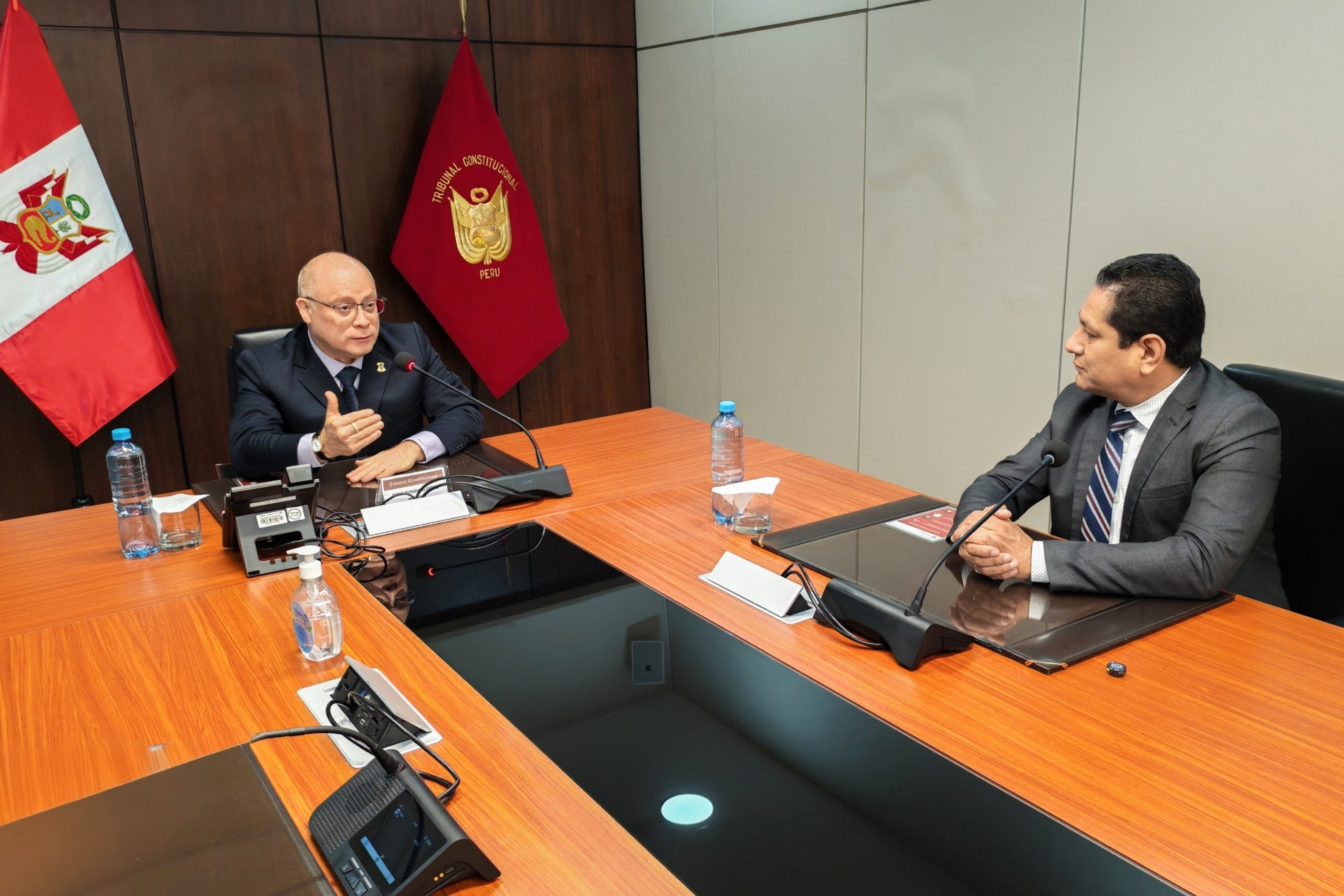 PRESIDENTE DEL TC PEDRO HERNÁNDEZ RECIBIÓ LA VISITA PROTOCOLAR DEL DIPUTADO CARLOS YALTA EN LA SEDE INSTITUCIONAL DE SAN ISIDRO